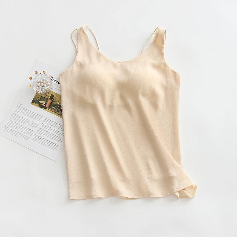 Tanya Built-In Bra Chiffon Tank Top
